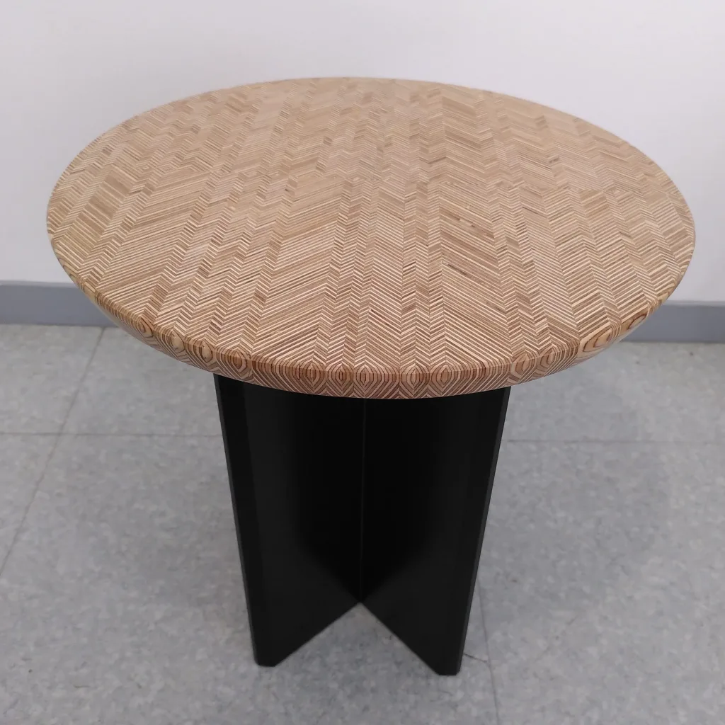 Table basse ronde "Comme un tissage"