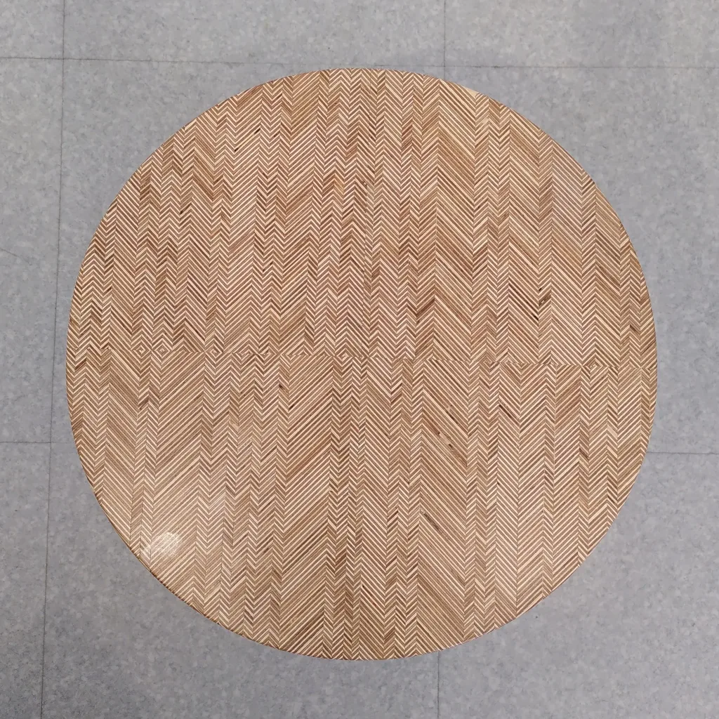 Table basse ronde "Comme un tissage"