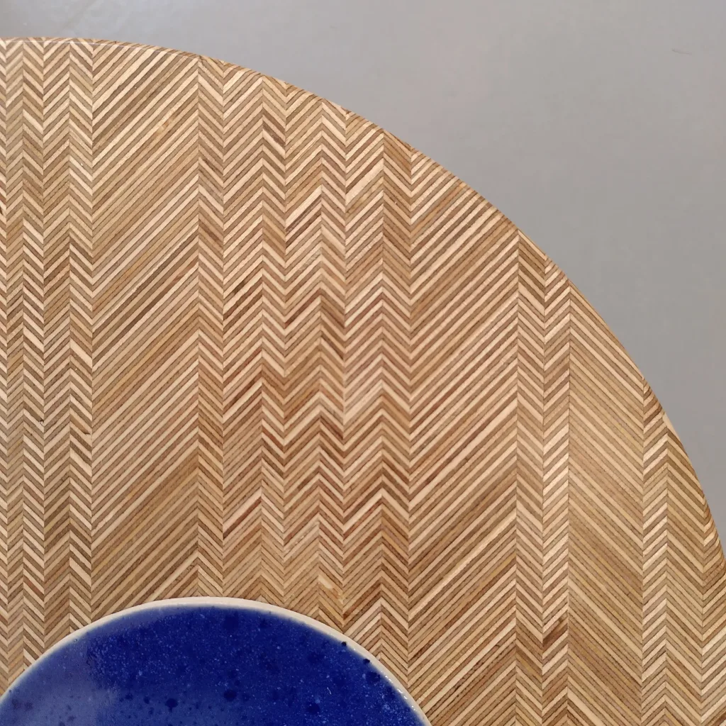 Table basse ronde "Comme un tissage"