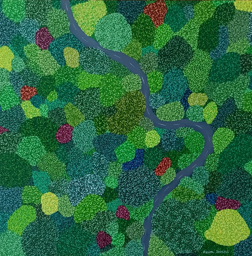 A travers la forêt - Acrylique sur toile - 100x100
