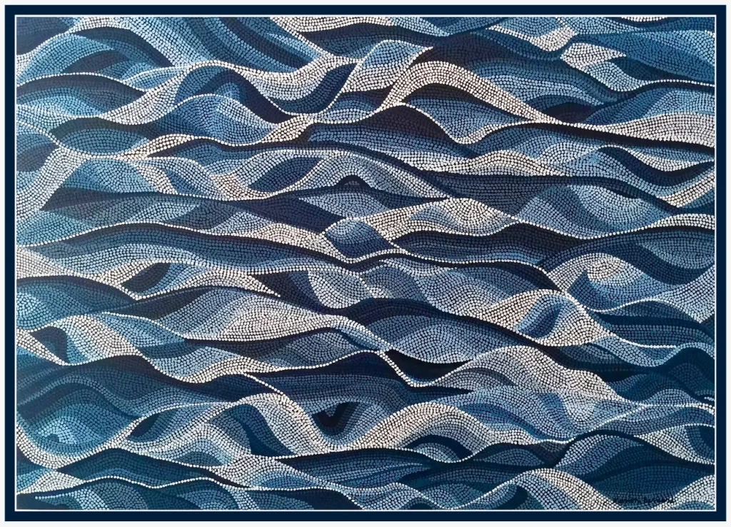 Dans les flots - acrylique sur otile - 81x116cm - 850€