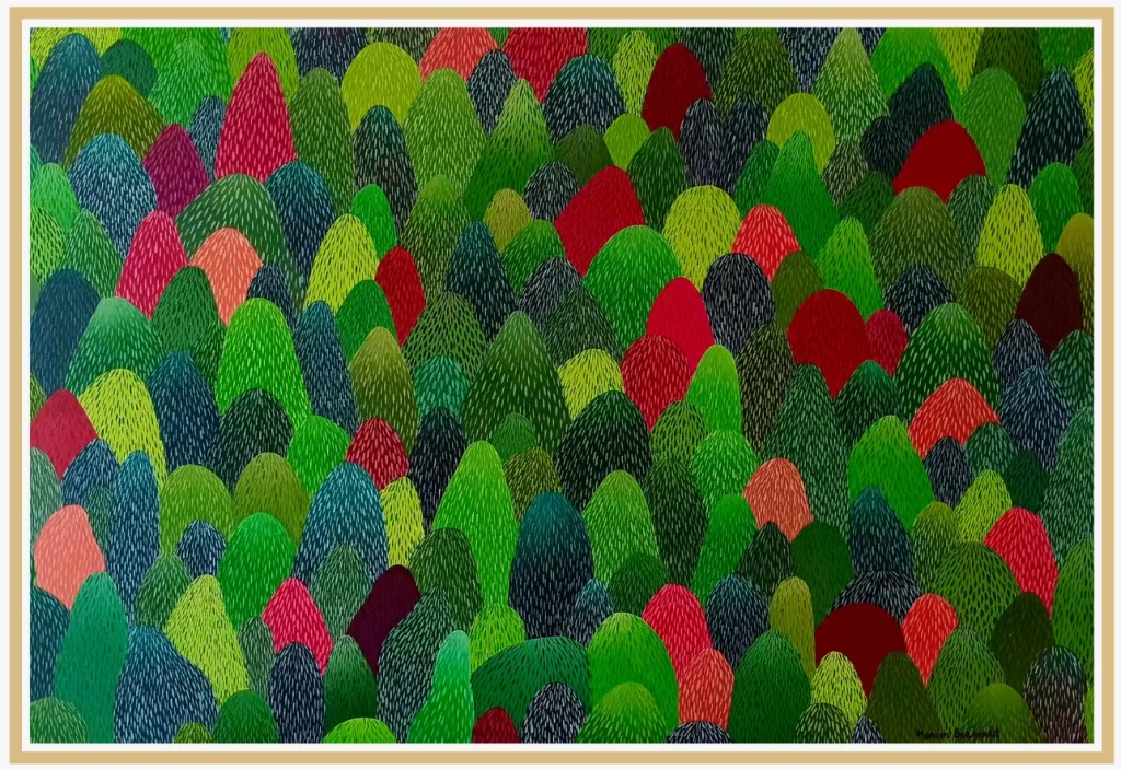 Fourrure végétale - acrylique sur toile - 71x116cm - 850€