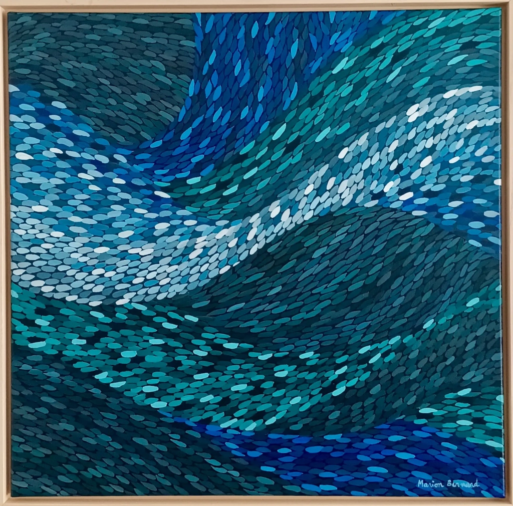 Rêverie aquatique - acrylique sur toile - 80x80cm - 800€