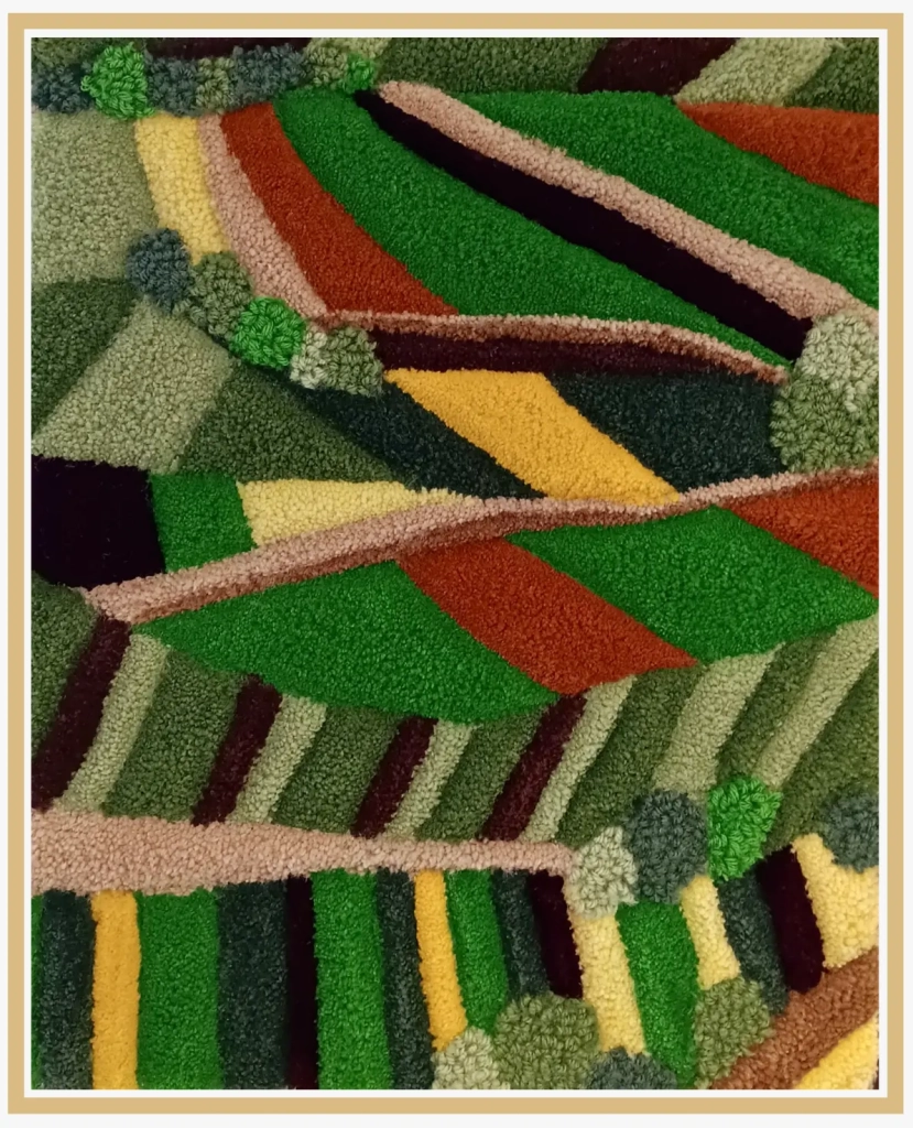 Sur nos terres - Tapisserie touffetée - 40x50cm - 260€