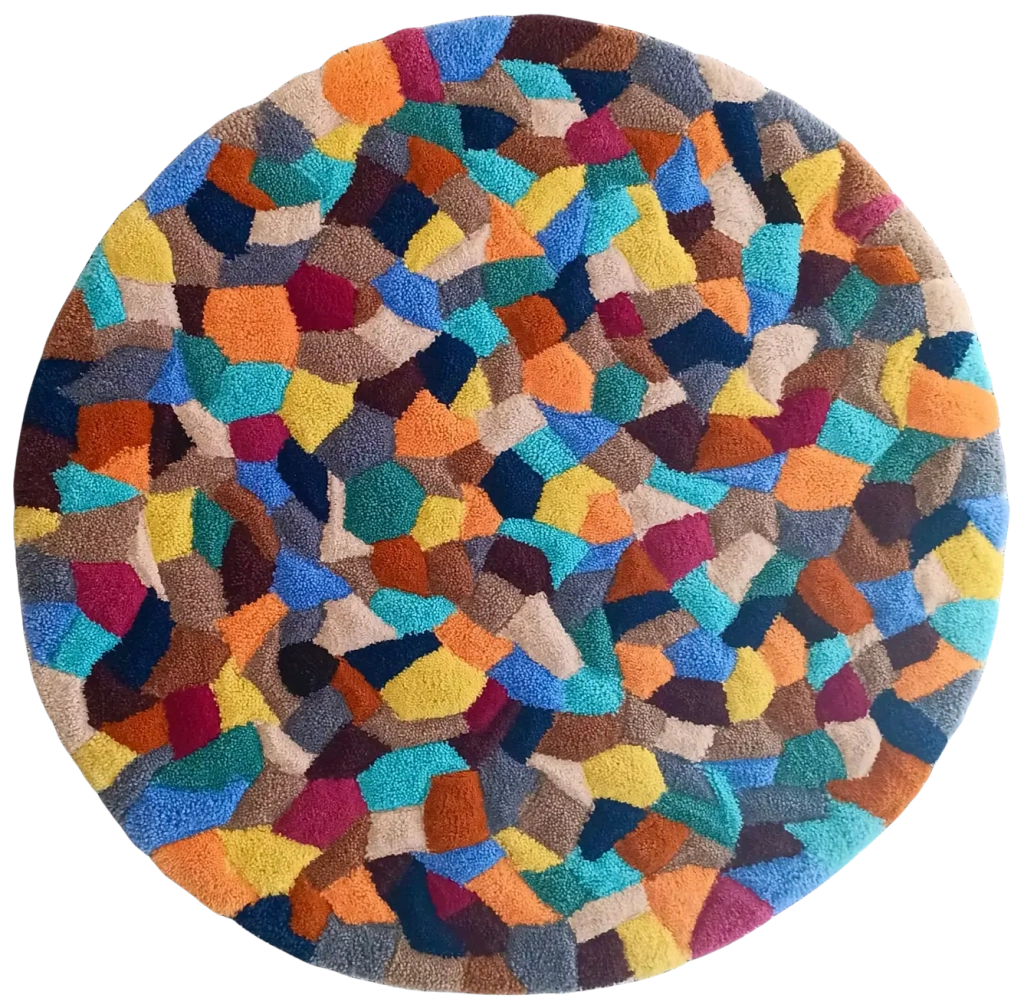 Mosaïque - tapisserie touffetée - Diam 80 cm - 350 €