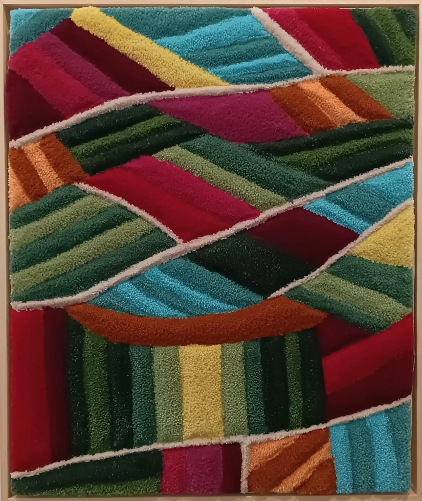 Paysage floral - tapisserie touffetée - 50x60 cm - 300 €